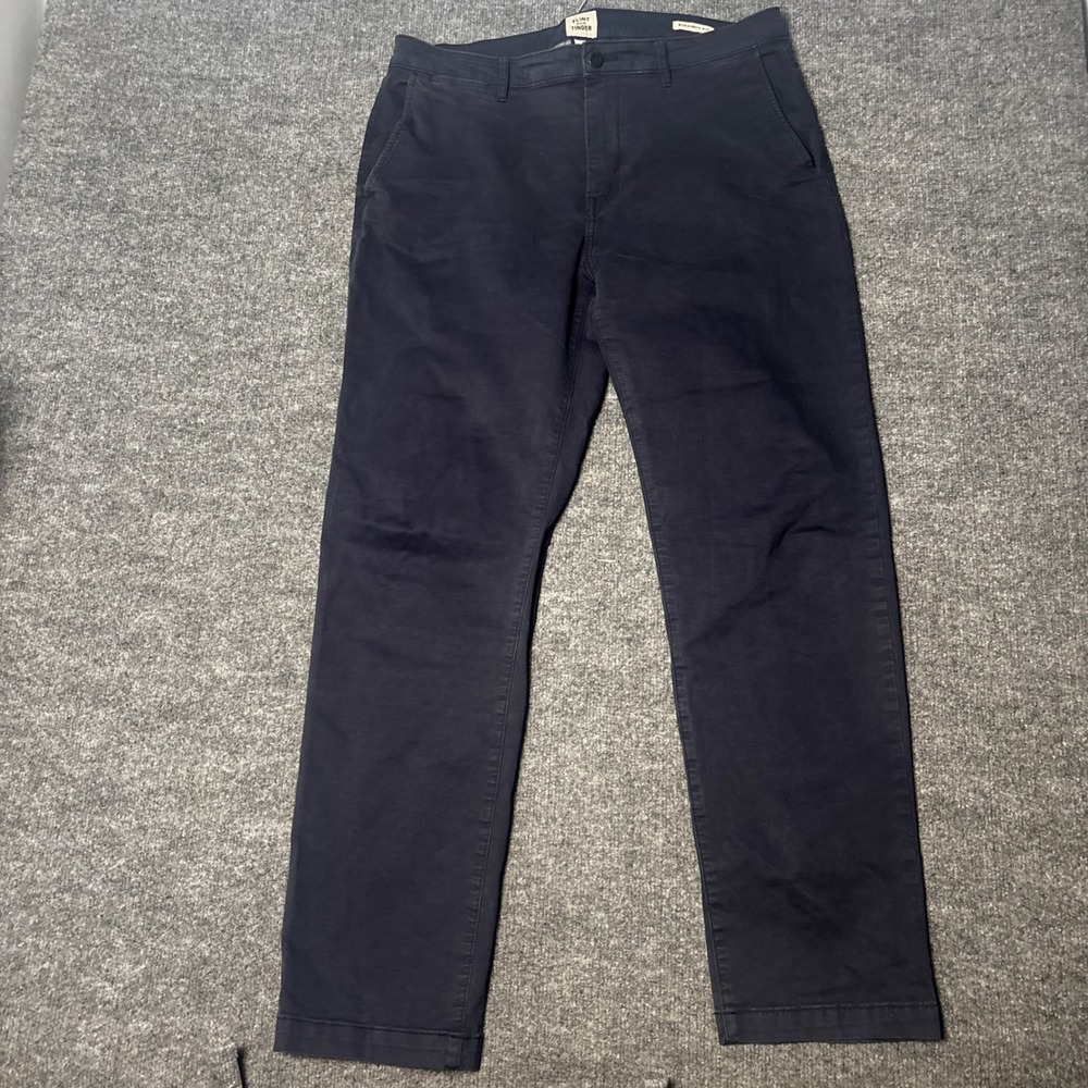Flint and Tinder 365 Straight Fit Chino Pants 36x32 Navy Blue Stretch Work Mens